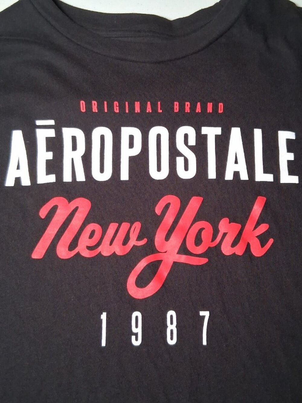 Aeropostale New York T Shirt Men Large Black NY Graphic Spellout AERO